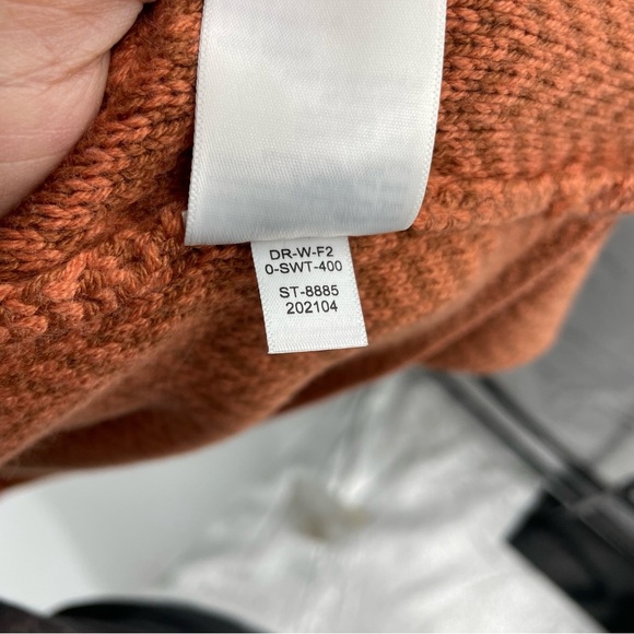 Daily Ritual Ultrasoft herringbone Jacquard Cardigan Sweater Sz XS Orange - Picture 7 of 7